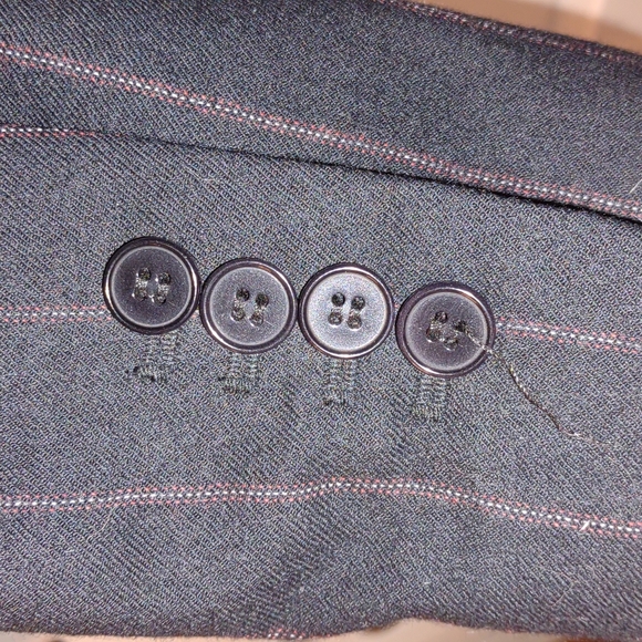 Pristine Zara Woman black business blazer/jacket with red & white stripes size 6 - Picture 4 of 7